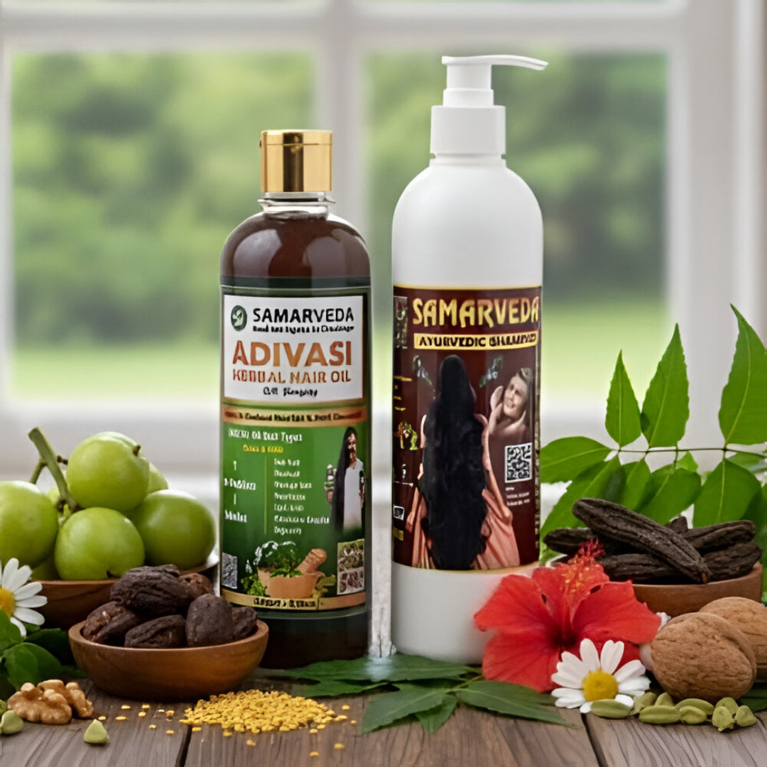 Samarveda Adivasi Herbal Hair Oil & Ayurvedic Shampoo